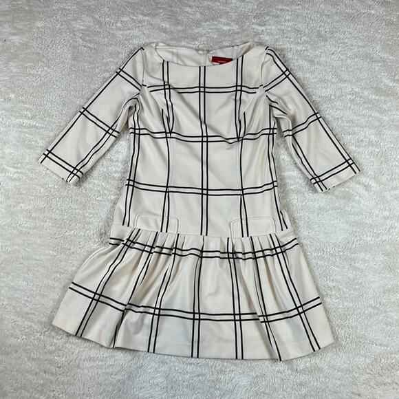 RED Saks Fifth Avenue drop waist windowpane check dress, size 6 - Picture 4 of 12